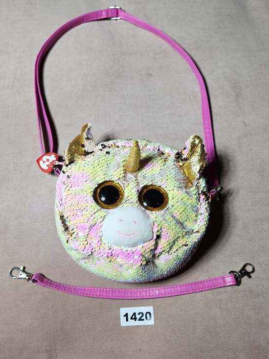 Ty Other - Ty Fantasia Flippable Sequin Unicorn Crossbody Bag Iridescent Pink and Gold